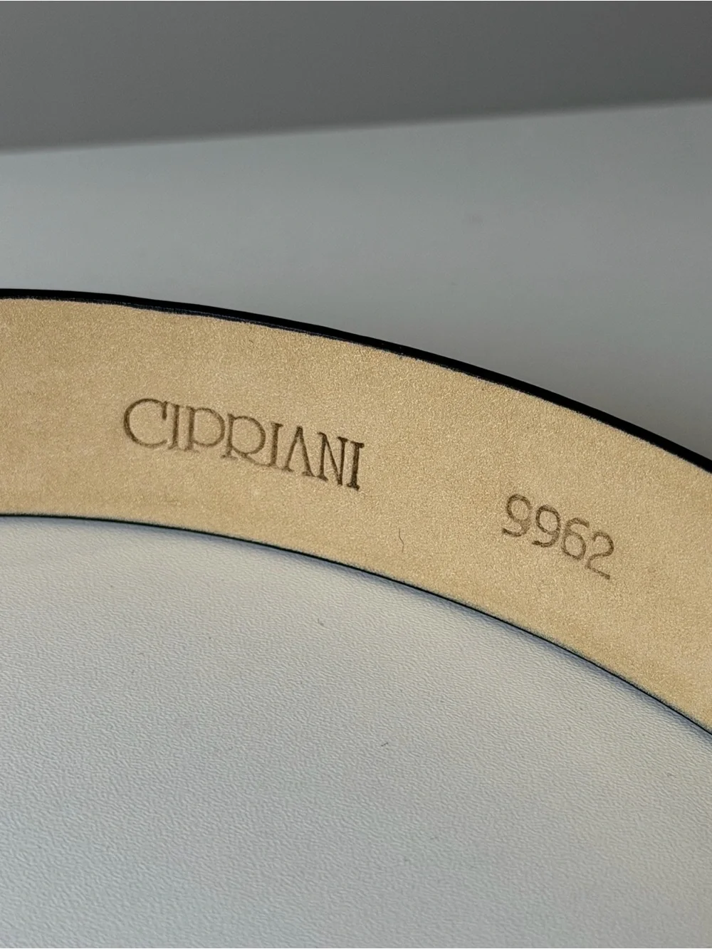 Brand New Cipriani Small ~33W Italian Calfskin Black Leather Belt Gold Buckle